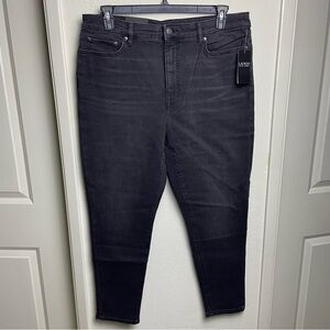 Lauren Ralph Lauren Black Super Stretch High Rise Skinny Ankle Jeans Size 16 NEW